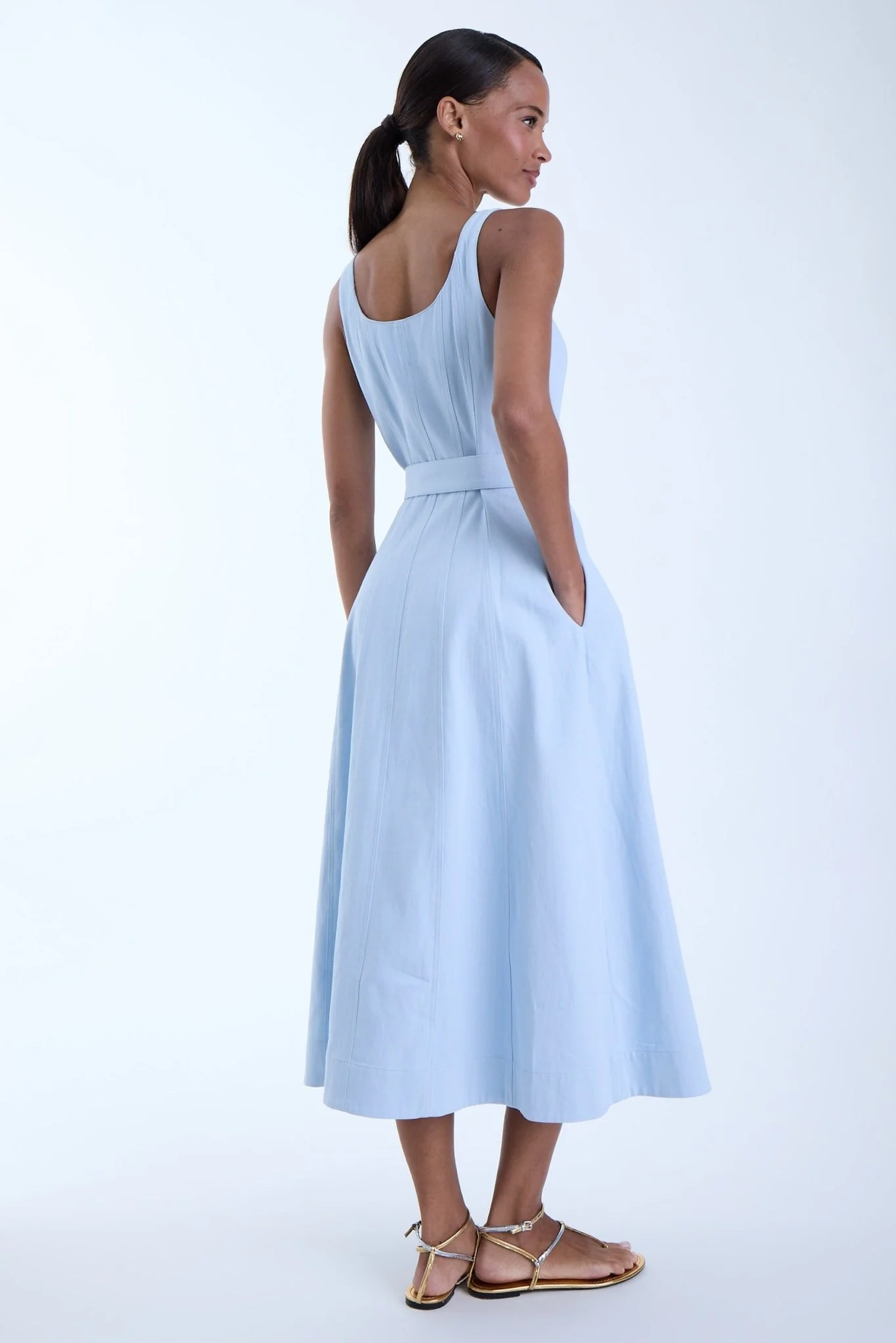 Zyra Denim Midi Dress - Image 3